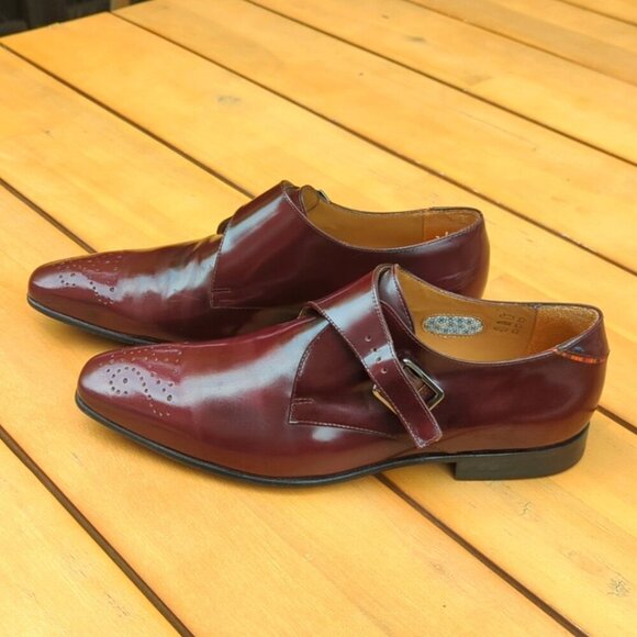 Paul Smith Brown Patent Leather Oxfords with Monk Strap Polished Finish - US 9 - Picture 7 of 9
